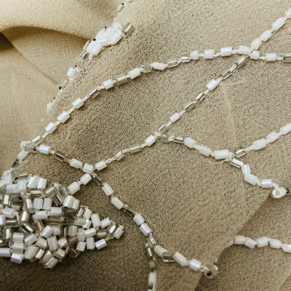 JKara Beautiful Beige Polyester Chiffon Ball Gown Hand Beaded   Size 10   NWT - Picture 11 of 11